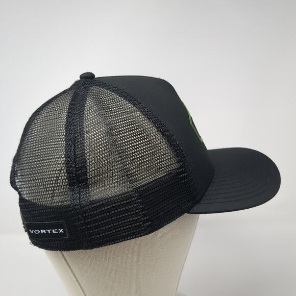 Vortex Snapback Mesh Back Trucker Hat Black One Size Solid Outdoor - Picture 5 of 9